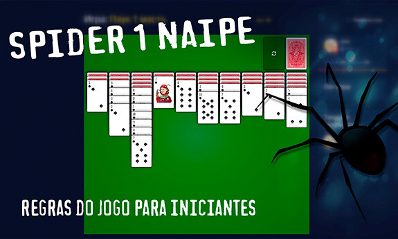 Jogo Paciência Spider - versão fácil de 1 naipe grátis online!